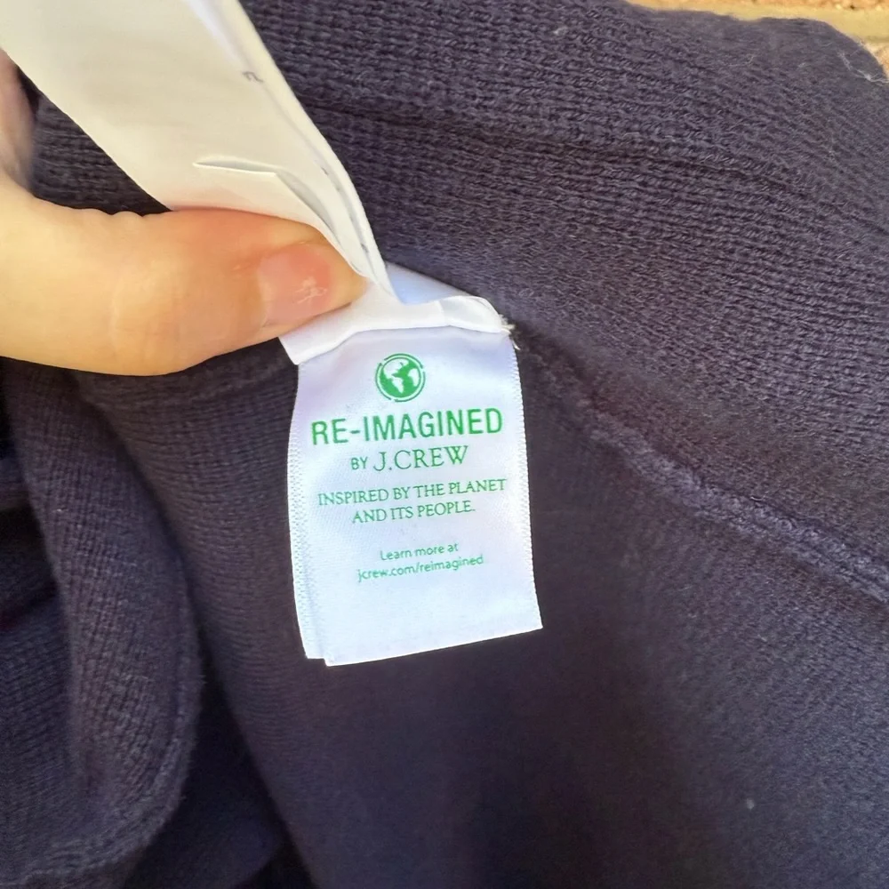 J. Crew Classic Dark Navy Cardigan Size Medium NWOT Re-imagined by J-crew - Picture 7 of 8